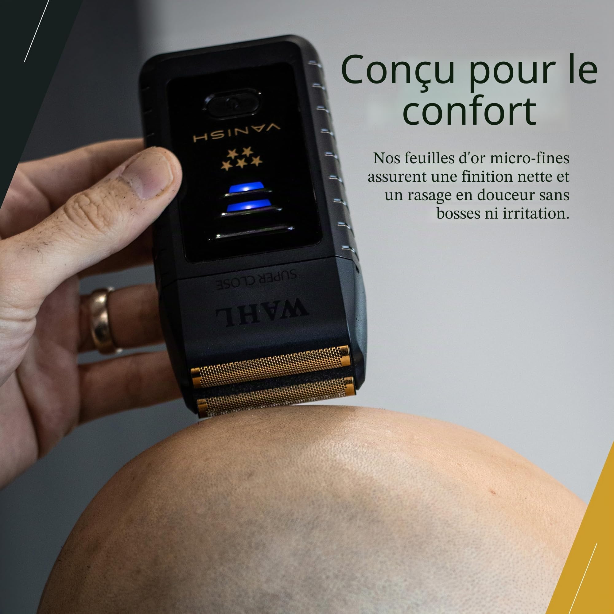 WAHL Vanish Foil, Remplacement, Lame et lame de coupe, Rasoir mobile, Coupe précise, Accessoires de soins, Pièces de rechange, Soins pour hommes, Pièces de rasoir, Or, Sans bosses, Vanish