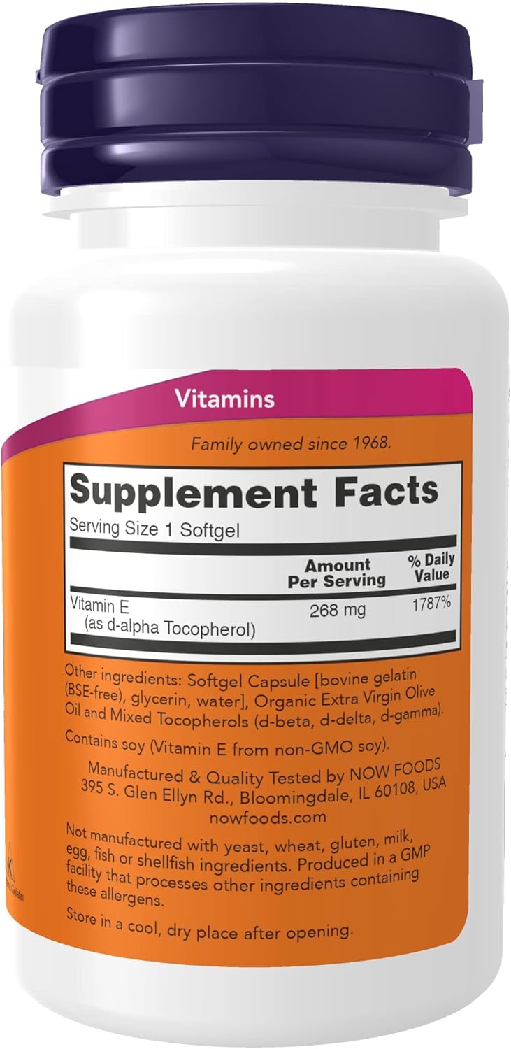 NOW Supplements, Vitamin E-400 IU Mixed Tocopherols, Antioxidant Protection*, 50 Softgels : Health & Household