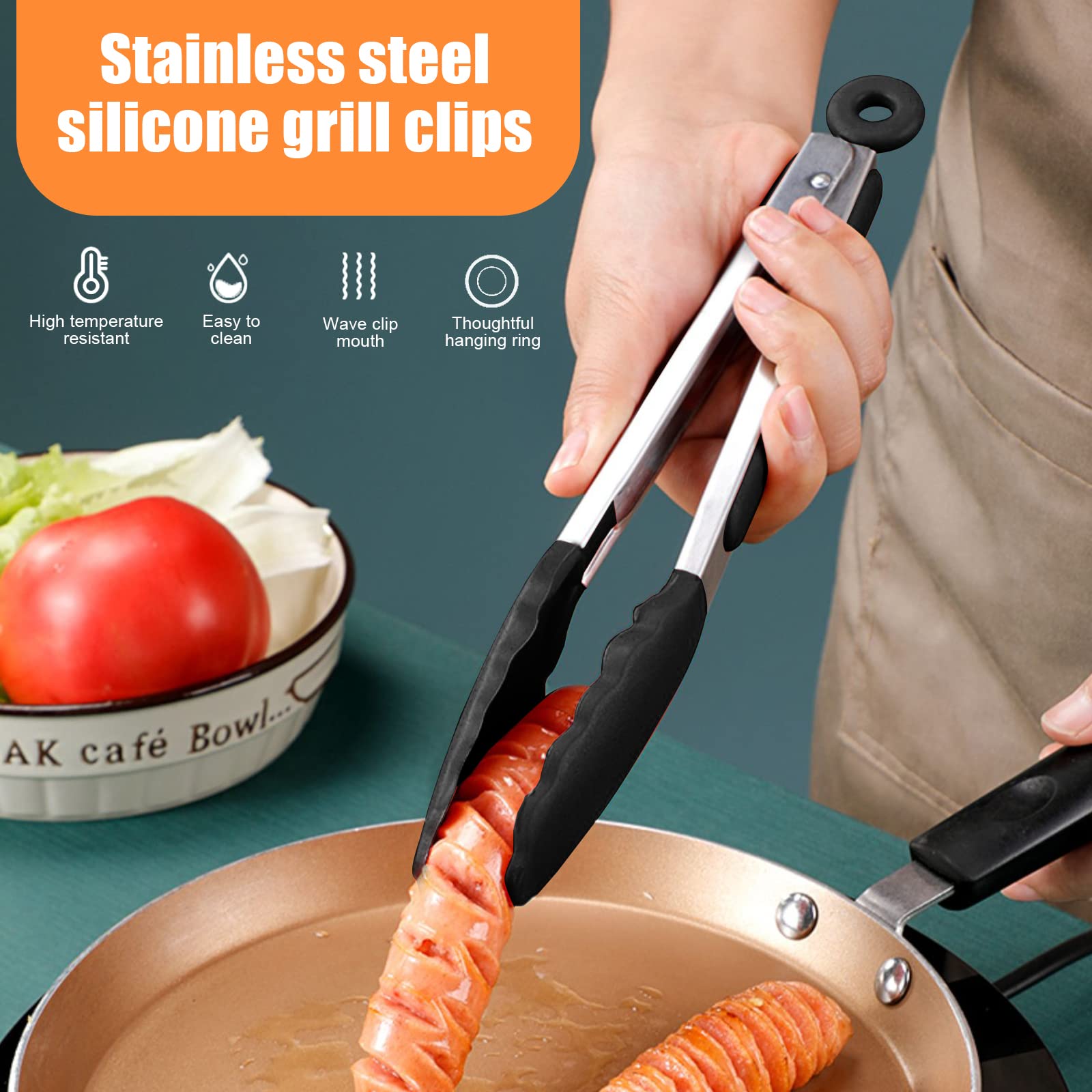 Lot de 2 pinces pinces de Cuisine Professionnel, Pince Barbecue en