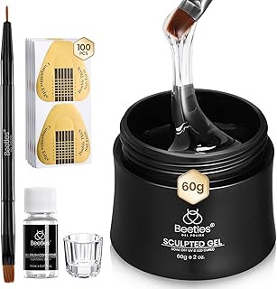 Beetles Builder Gel for Nails, 60g Sculpture Hard Gel with Dual Nail Pen Forms for Nail Thickening, 10 in 1 Manicure Extension UV Strengthener for Manicurist and Nail Art Major