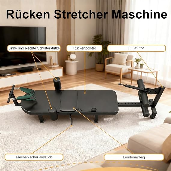 Back Stretch Traction Table Cervical Wood Back Stretcher Traction Bed for Tension Relief Back Decompression