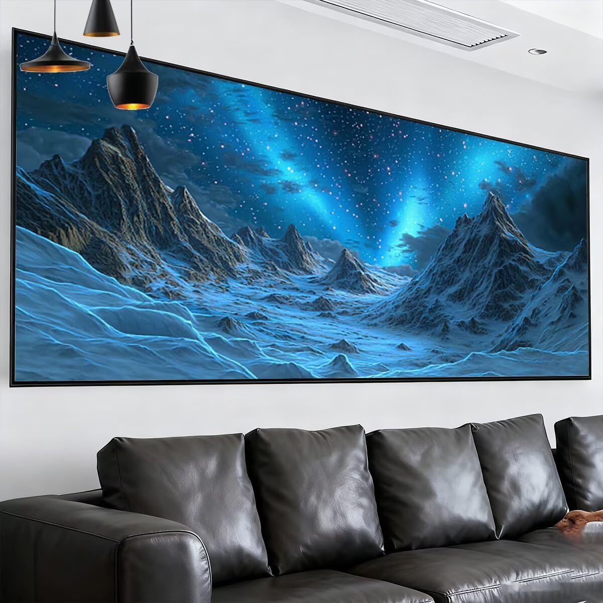 DIY Diamond Painting XXL 200x80cm, Diamond Painting Landschaft, DIY Set Erwachsene mit Eckige Steine, Kreativ Set für Erwachsene, Deko Wohnzimmer, Weihnachtsdeko, Geschenke für Frauen (Aurora) W-88