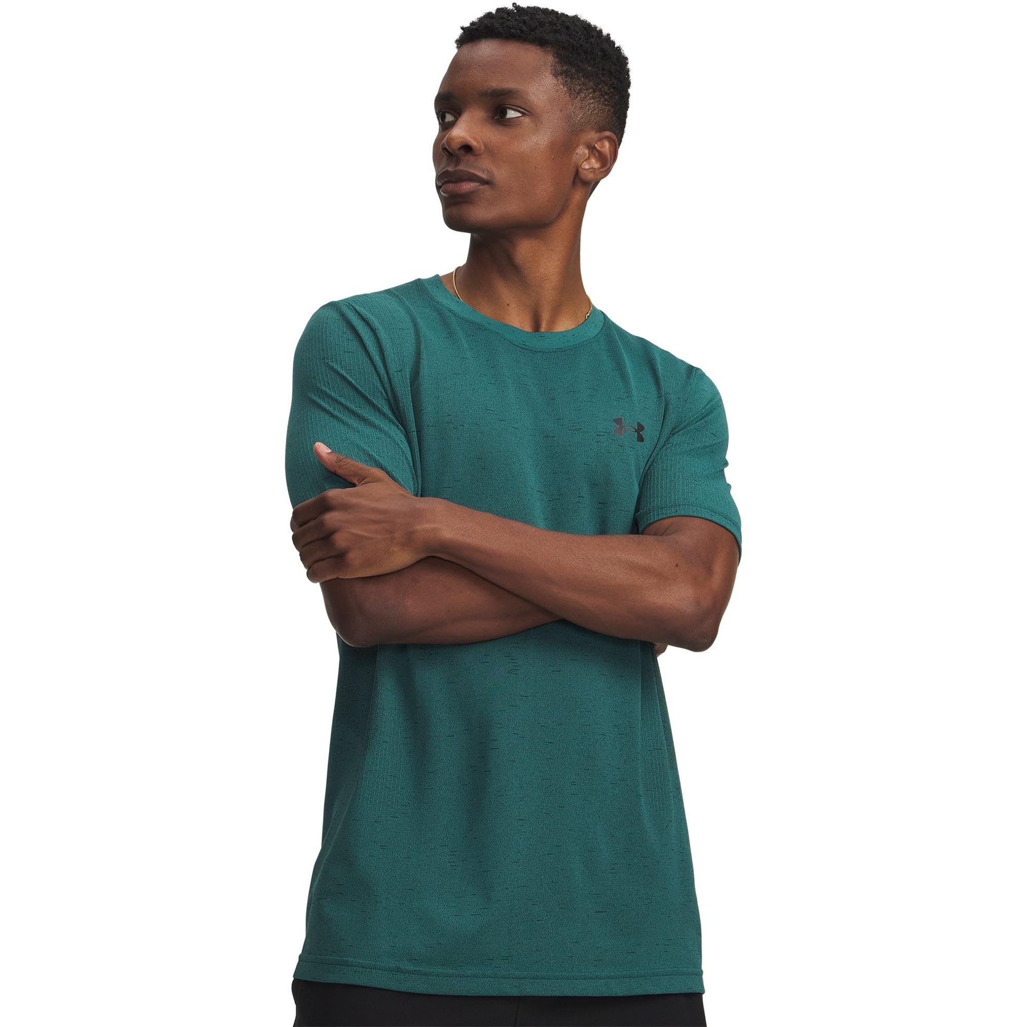 Under Armour Men's Green Vanish Seamless Short Sleeve Rack / Black M