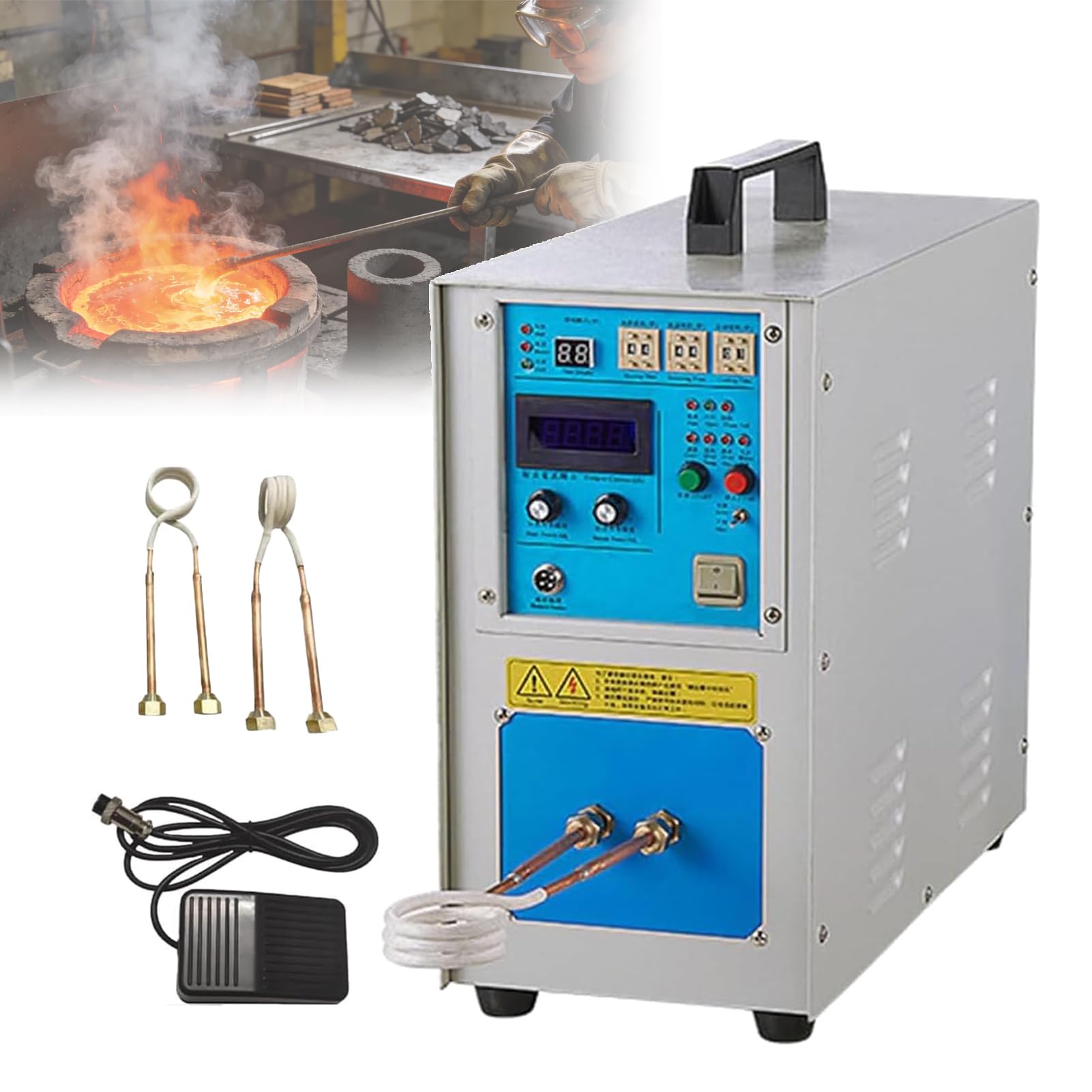 vanenferse High Frequency Induction Heater Furnace Powerful Metal Induction Forge, 30-100khz Small High Frequency Heating Machine, for Welding, Quenching, Annealing, Brazing