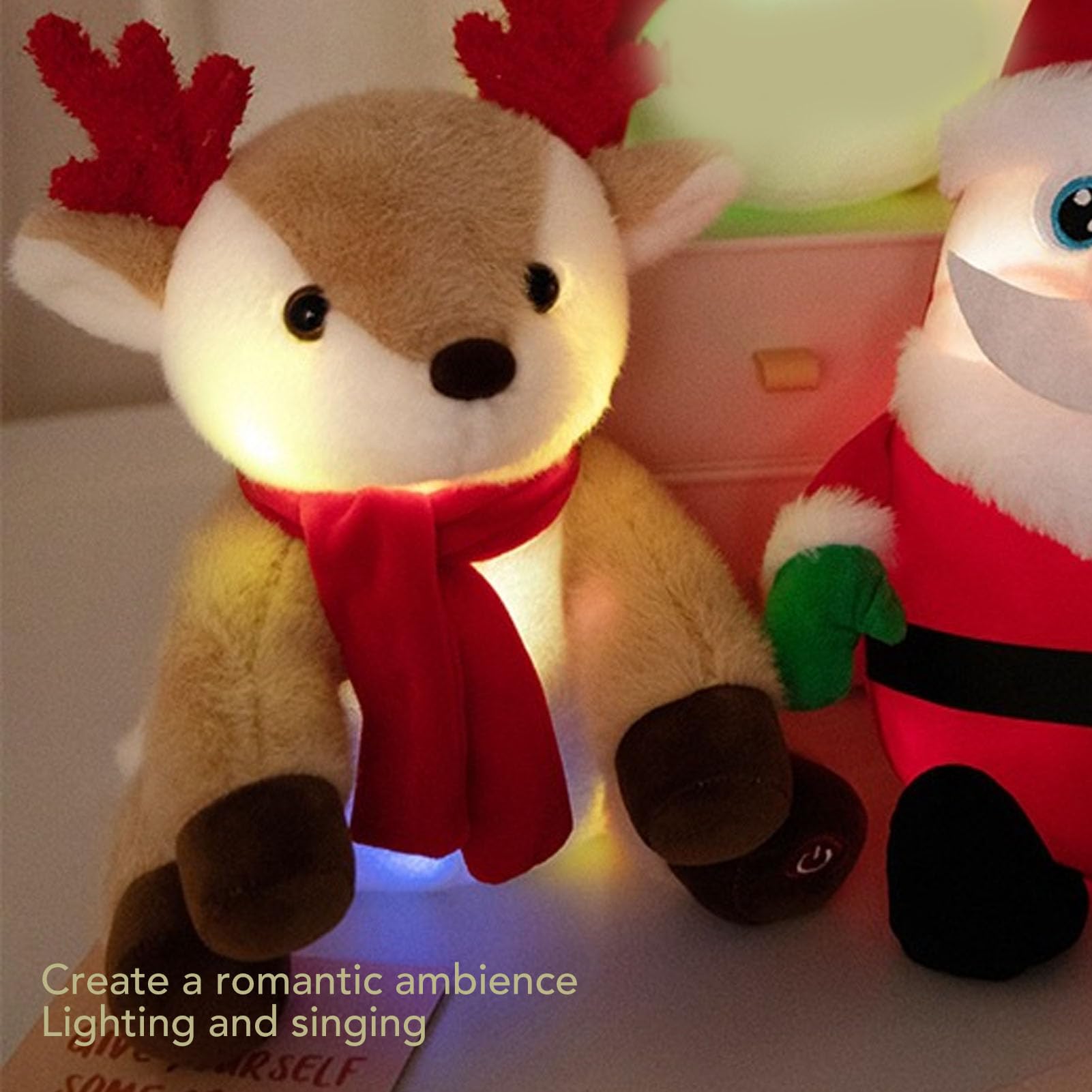 Masyrt Light Up Musical Plush Reindeer, Animated Singing Stuffed Animal Toy, Soft, Skin Friendly - Image 3
