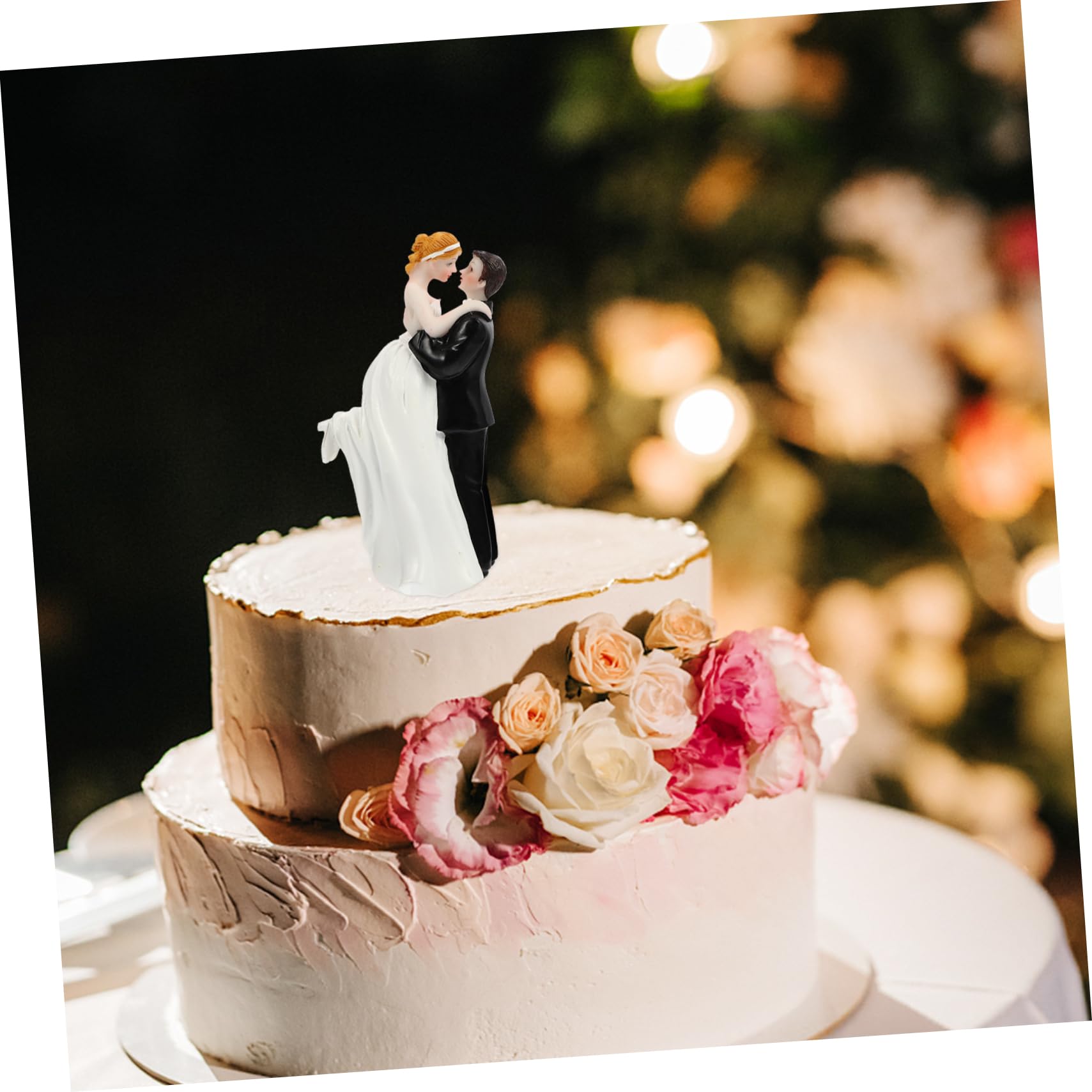 BESTonZON 2stücke Hochzeitsdekoration Kuchen Topper Aus Resin Kreative Tortenfigur Für Hochzeitsfeiern Wiederverwendbar Für Festliche Anlässe Und Romantische Dekorationen