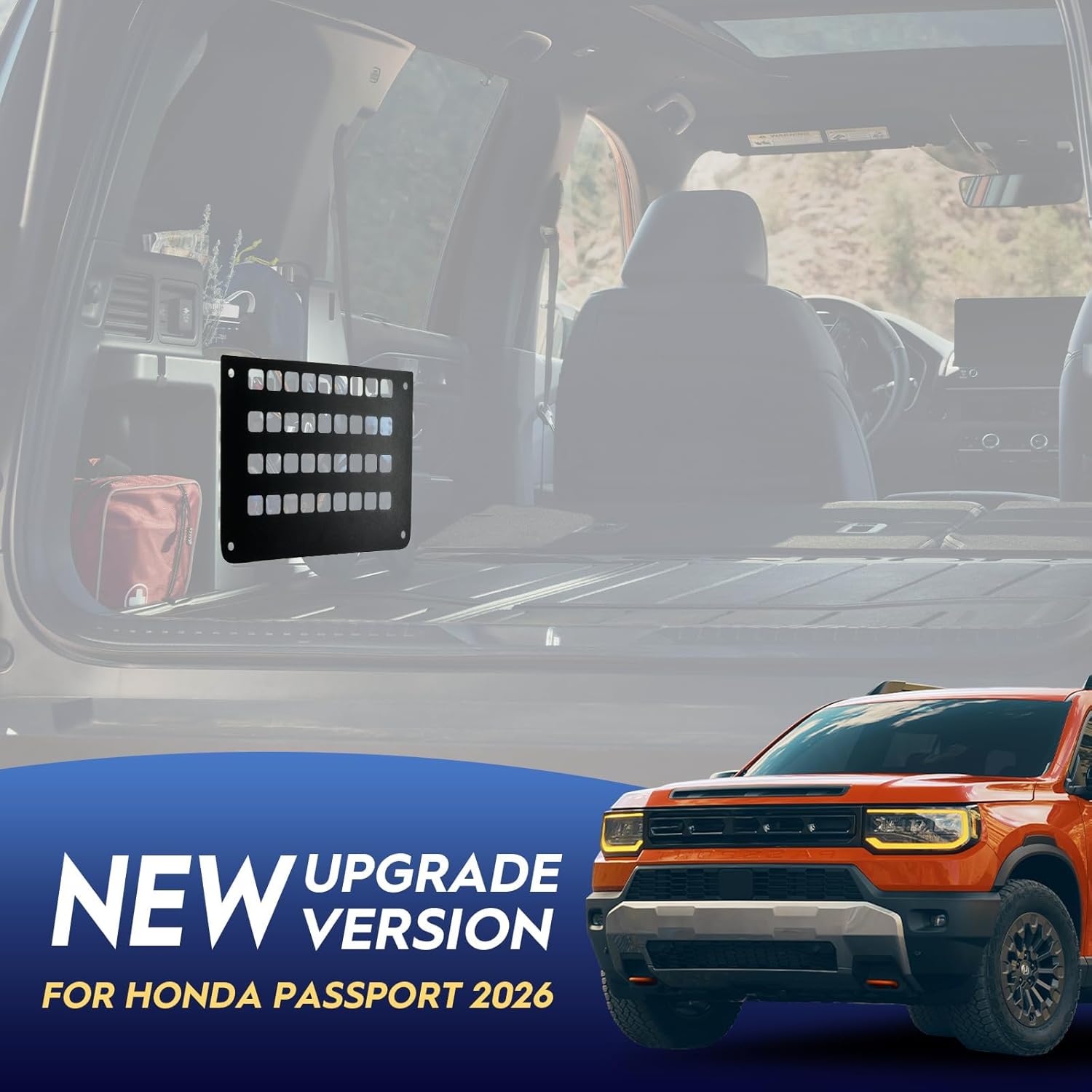 08Z03-3BM-100 Metal MOLLE Panel for 2026 Honda Passport, Functional Trunk Organizer Storage Panel with Mounting Hardware, Black Partition Board, 2026 Honda Passport Accessories (2 Pcs)