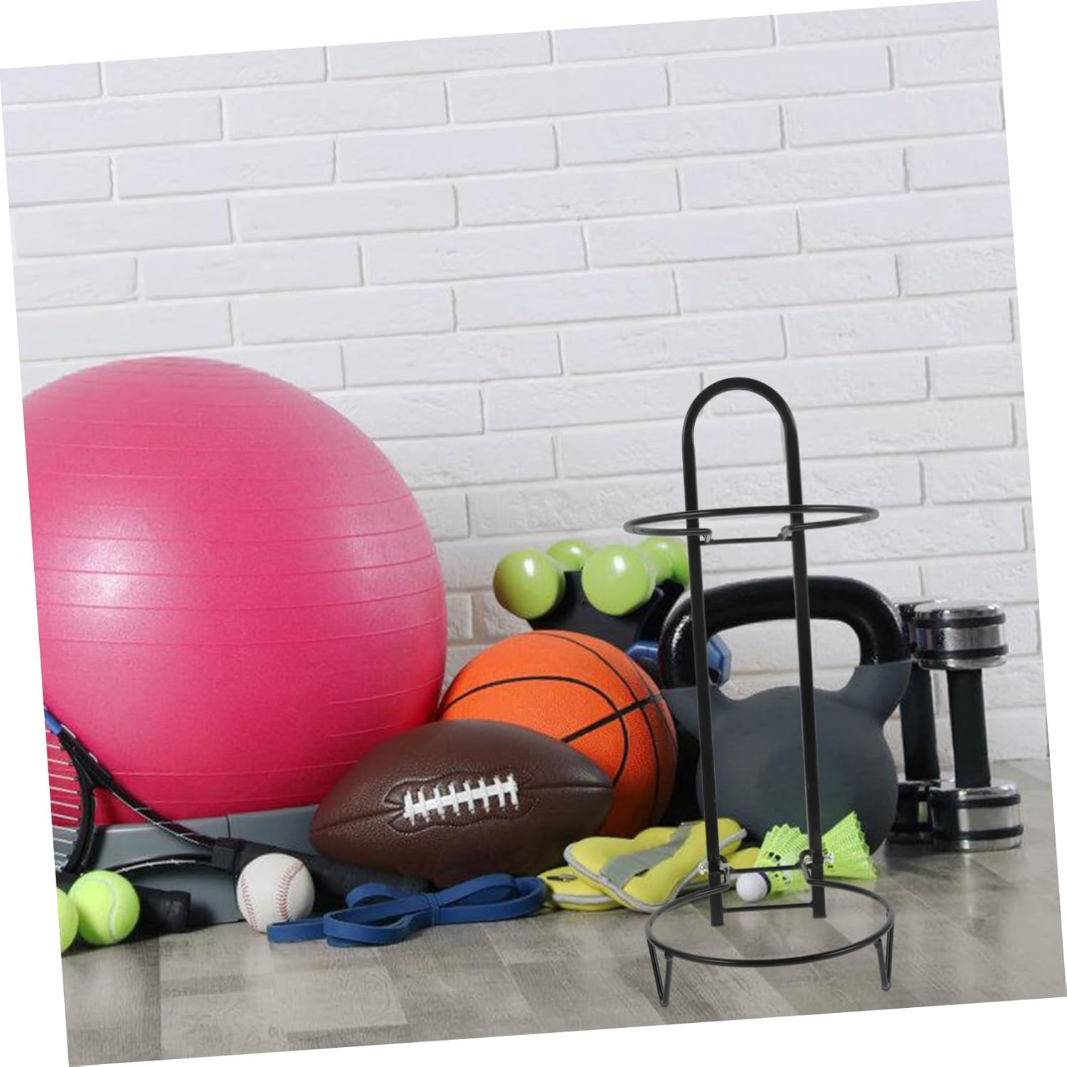 BESPORTBLE Cube Ball Storage Rack Durable Freestanding Sports Organizer for Basketball Football and Volleyball Removable Vertical Display Stand for Garage Indoor Use