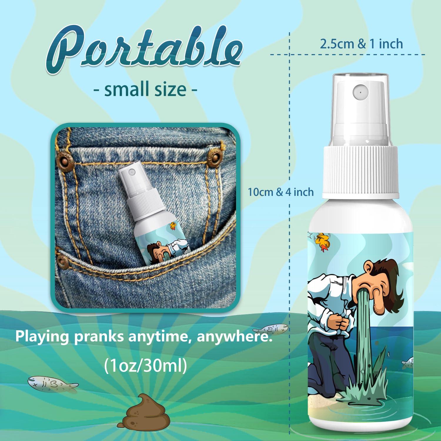 PARNIXS - Scherzo spray extra forte, Vomit Ocean Age 12+, Poop Spray Scherzo per adulti o bambini, non tossico