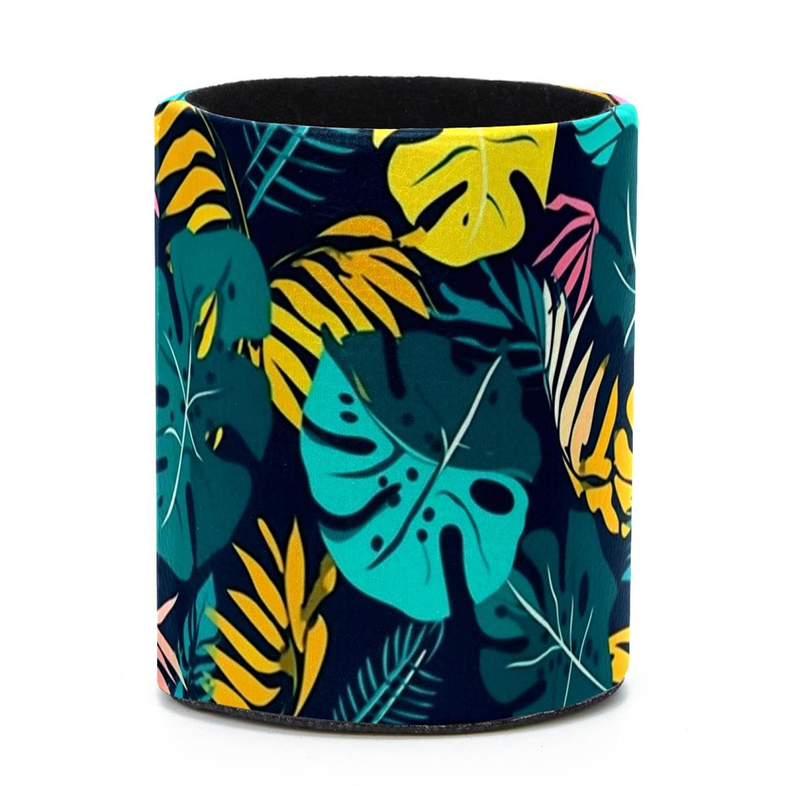 VAPOKF Round Pencil Holders for Desk, Tropical Palm Pen Holders Pen Pot Makeup Brushes Storage Desktop Stationery Supplies Organiser for Home Office