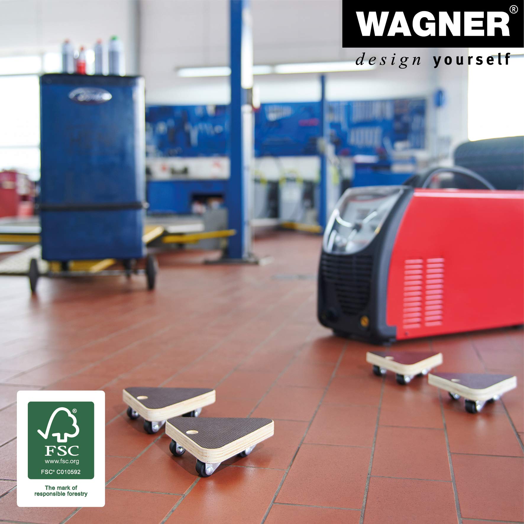 WAGNER Transporthilfe MM 1105 I 14 x 14 x 14 cm – ideal für Unhandliches, Geräte & Möbel I Tragkraft 100 kg I Griffloch I rutschfeste Oberfläche I FSC ®-Zertifiziert - 20110501