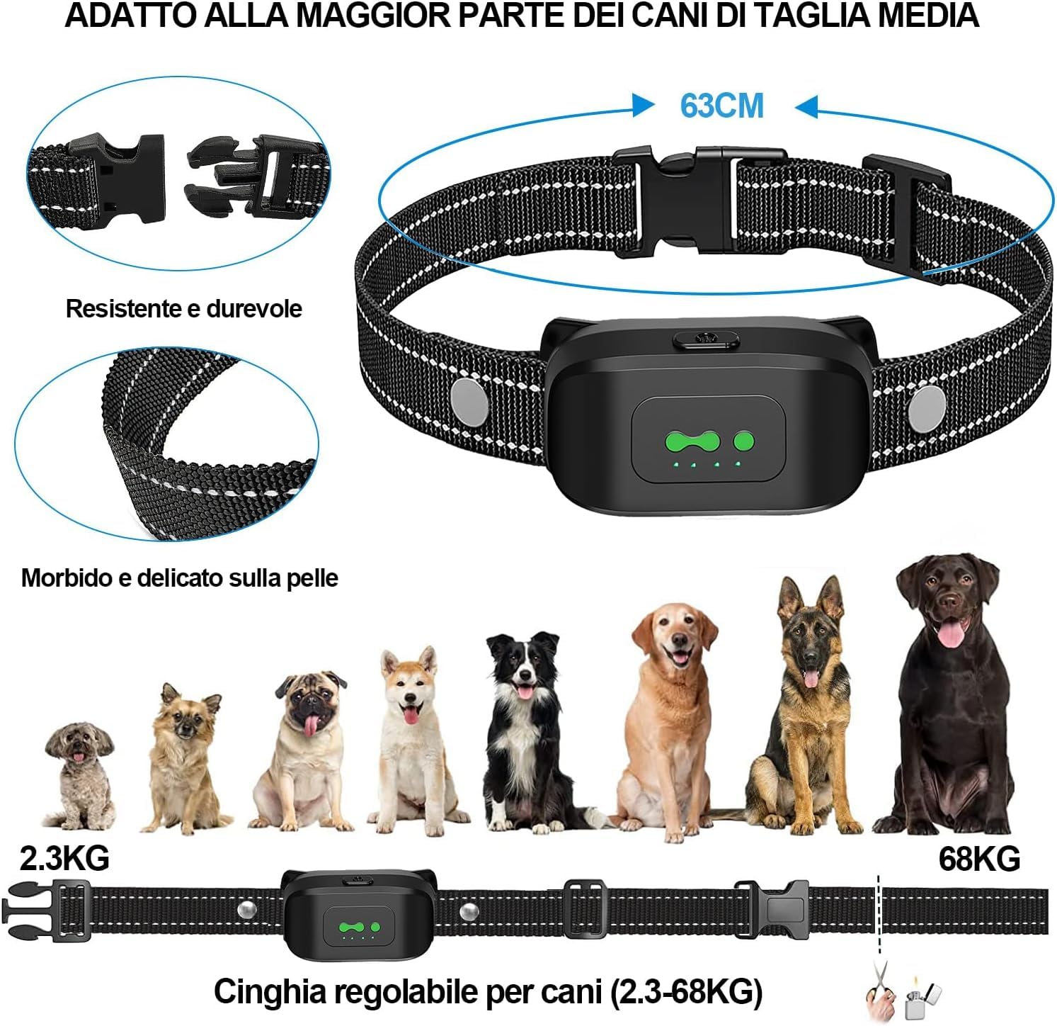 Collare di Addestramento per 2 Cani, Collare Impermeabile IP67 per cani, Collare Antiabbaiamento a 3300 piedi con Telecomando, Modalità di Addestramento a Vibrazione e Suono con Blocco di Sicurezza