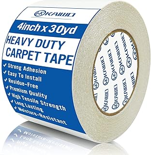 Heavy Duty Carpet Tape Double Sided (4 inx30yd), Rug Tape for Area Rugs on Carpet, Perfect Rug Gripper for Holding Area Rugs, Hardwood Floors, Outdoor Rugs, Stair Treads, White.