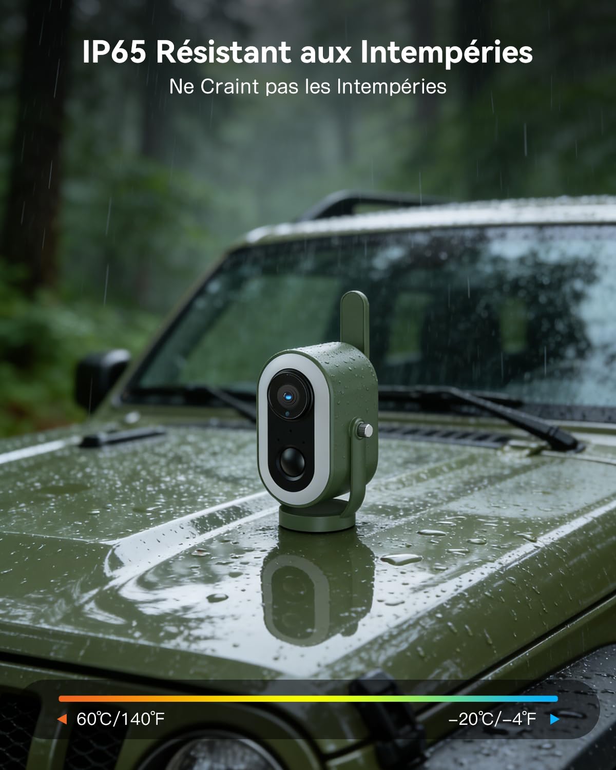 Xega 4G LTE Caméra Surveillance Magnétique avec Carte SIM Portable | 2K HD Caméra de Surveillance 6,000mAh Batterie PIR Détection Humaine pour RV/Camping/Voyage IP65