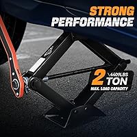 Vista 2 de Auto Dynasty Gato de tijera para automóvil, 2 toneladas (4409 libras), rango de elevación de 17.4 pulgadas (máx.) a 3.85 pulgadas (min), kit