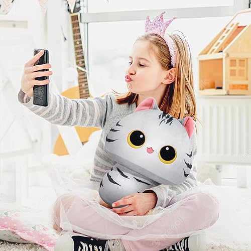 Miniatura 2 de Mewaii Peluche de hongo, bonita almohada de felpa de gato, almohada de peluche suave, animales de peluche de gato, Kawaii de 8 pulgadas, regalo de