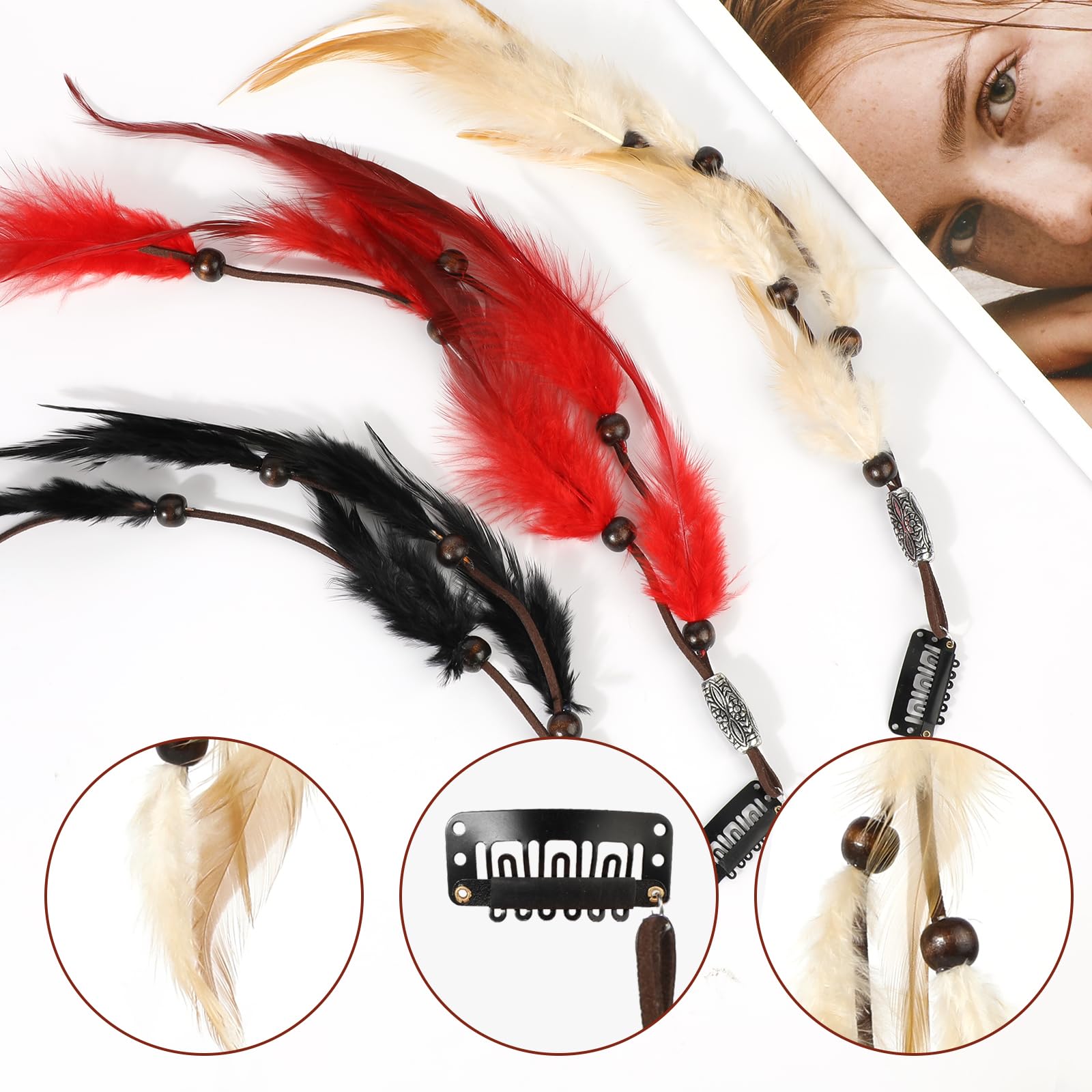Clip Per Capelli Con Piume Arcobaleno, Orgoglio LGBTQ, Hippie, Estensione Arcobaleno