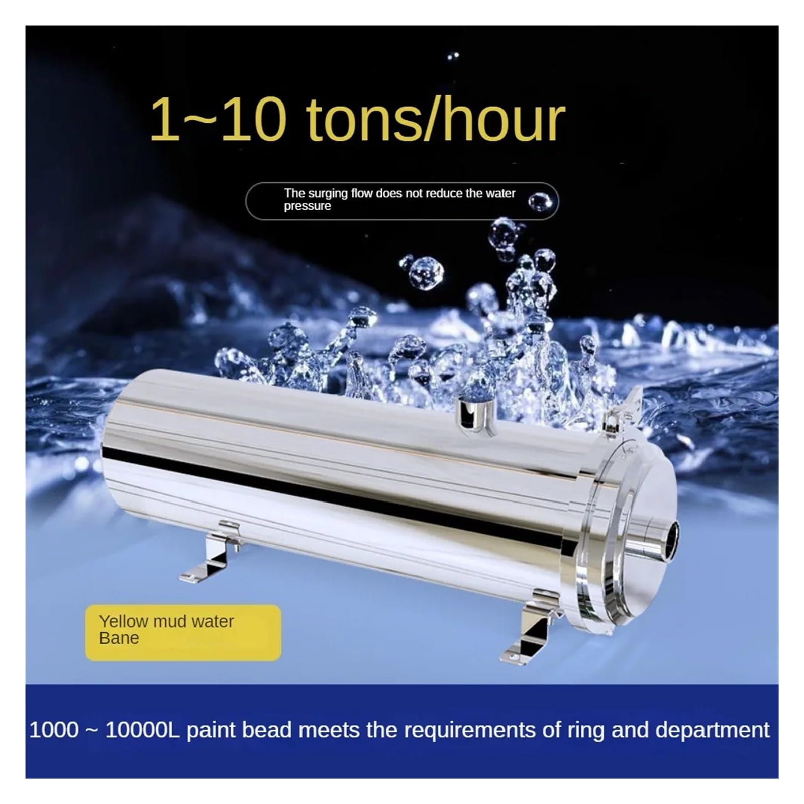 Filtre à eau, purificateur central en acier inoxydable, filtre de tuyau cuisine, du robinet domestique, pince purification par ultrafiltration(5000L)