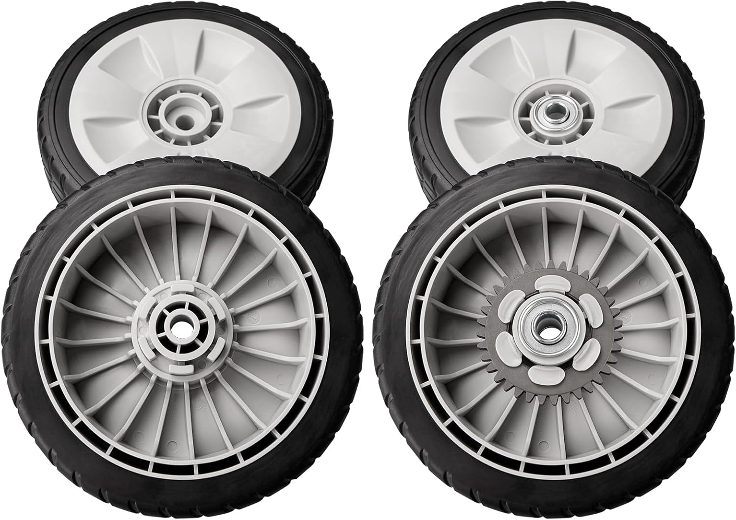 Lawn Mower Drive Wheels Kit, 2 Front Wheels 44710-VL0-L02ZB+2 Rear Wheels 42710-VE2-M02ZE Compatible with Honda HRR216 HRS216 HRT216 Walk-behind Lawn Mower - 8 Inch Wheels, 4 Pack