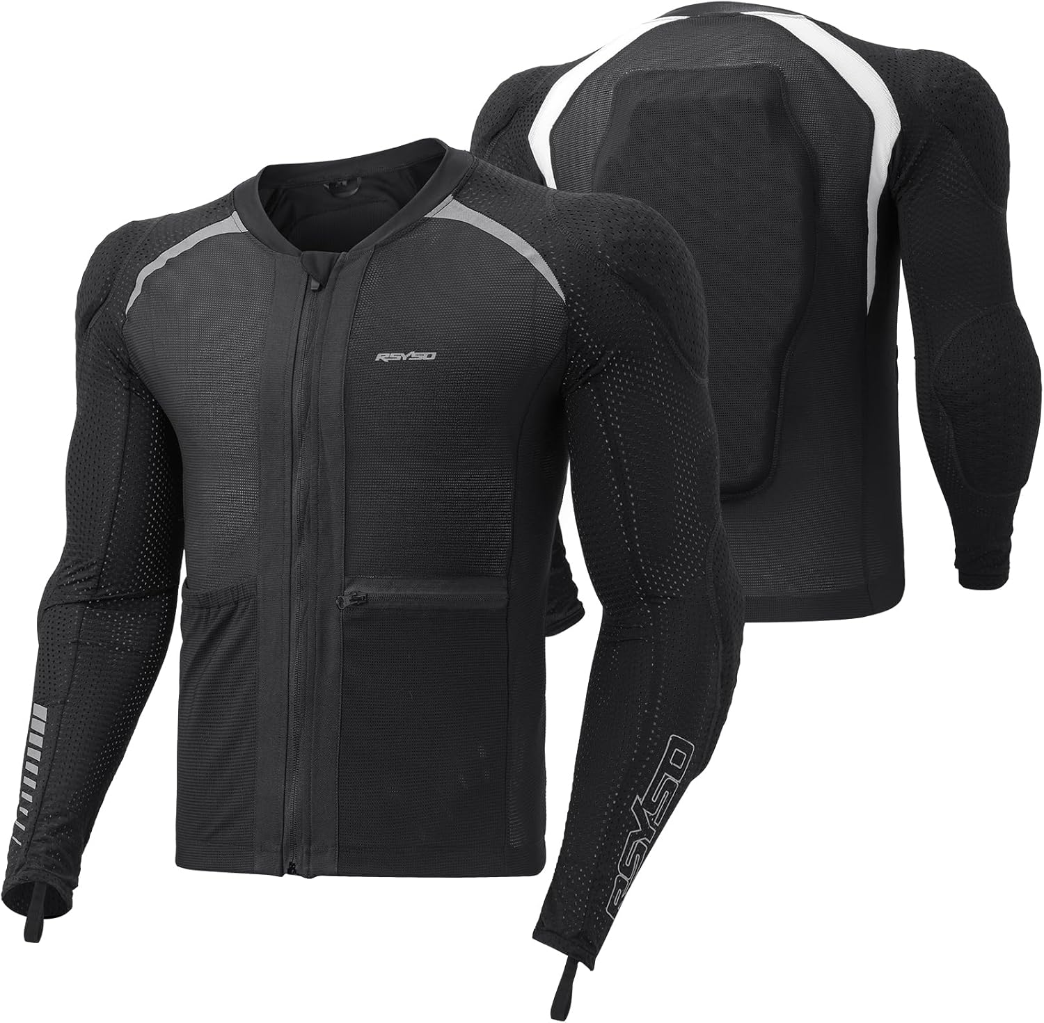 Men's Mesh Motorcycle Jacket with CE Certified Protective Armored Motorcycle Shirt with Reflective Strips, All Season Motorcycle Riding Shirt for Motorcycle Bicycle Scooter Riding Gear