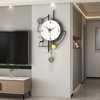 FLEBLE Extra Large Wall Clock for Living Room Decor Modern Wall Clocks D...