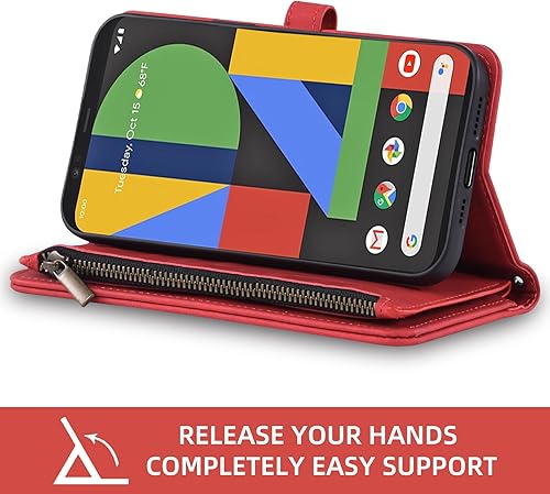 Miniatura 4 de Asuwish Funda para teléfono para Google Pixel 4 XL con protector de pantalla de vidrio templado, correa cruzada para la muñeca, patrón de tapa de