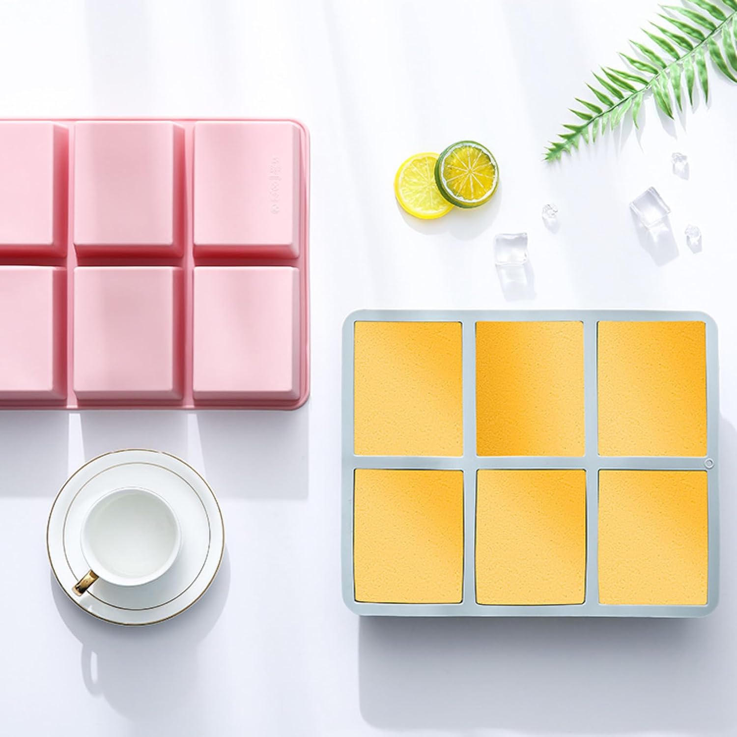 Cake Mold 2 Pieces Of 6 Even Cuboid Shape Silicone Baking Tool Cake Handmade Soap Baking Tray Mold