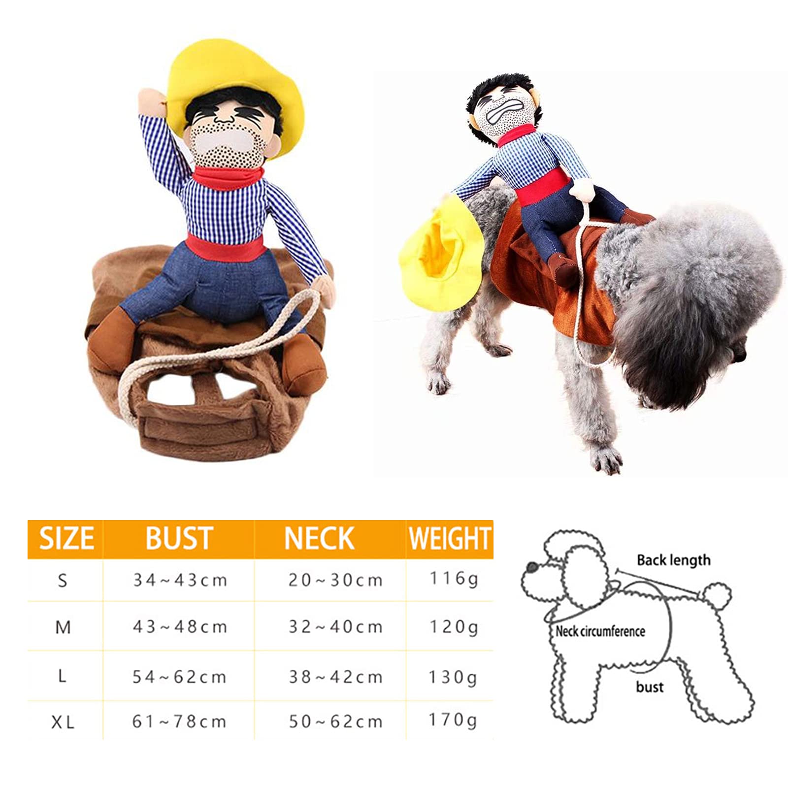 Costume Cowboy Per Cani - Vestito Divertente Per Halloween E Feste Con Bambola Cavaliere - Foto 5