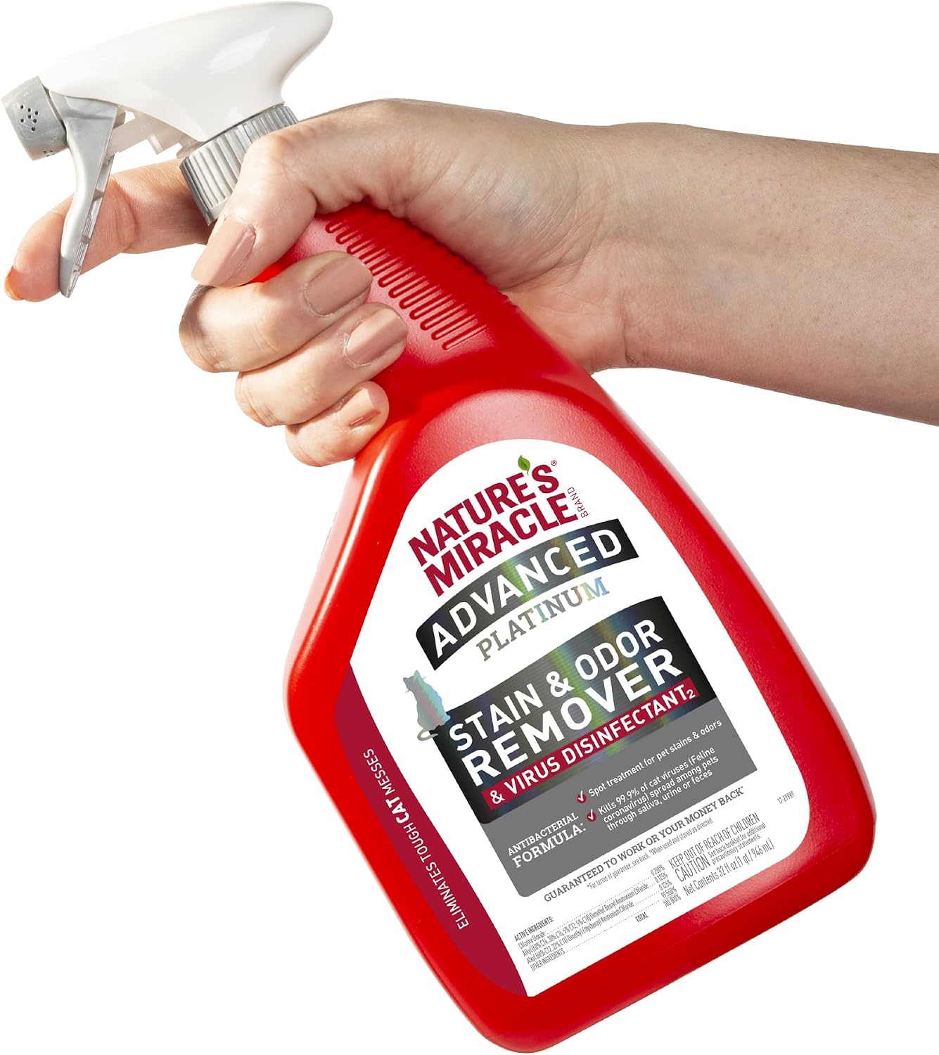 Nature's Miracle Advanced Platinum Stain & Odor Remover & Virus Disinfectant 32 Oz