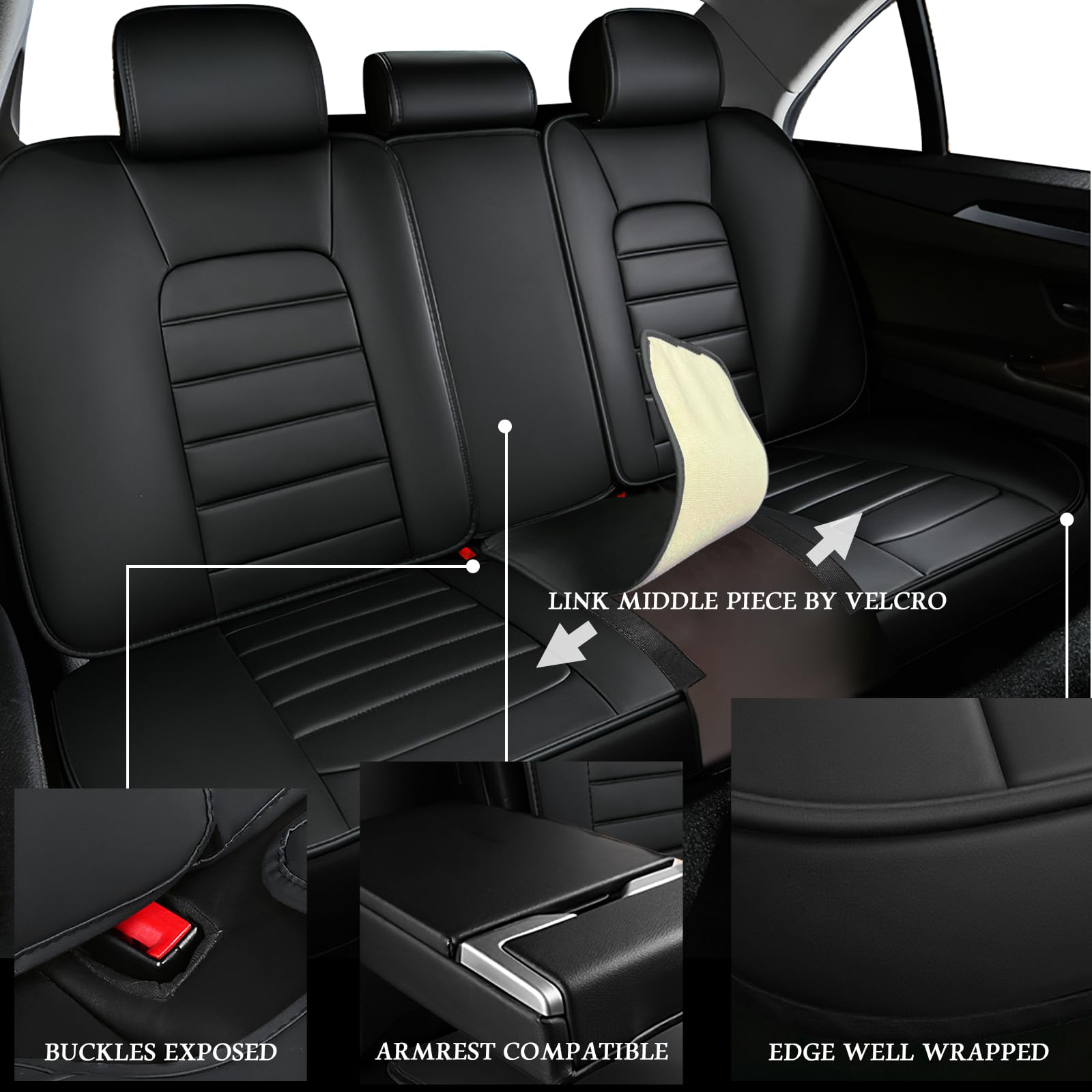 Truck Seat Covers Full Set for Ford Bronco 2021 2025 Waterproof Premium Leather Car Seat Protectors for SUV — view 4