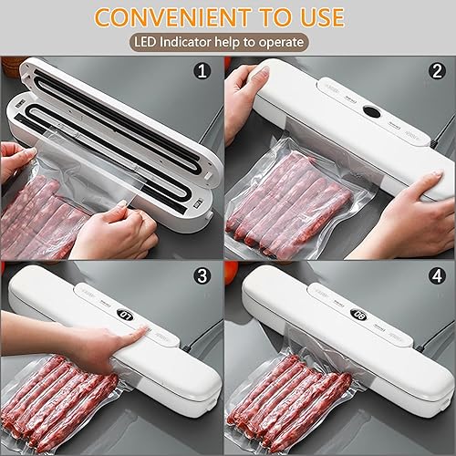 Miniatura 3 de Máquina selladora al vacío LaType 2025 para almacenamiento de alimentos, sistema automático compacto de sellado de aire con tecnología a prueba de