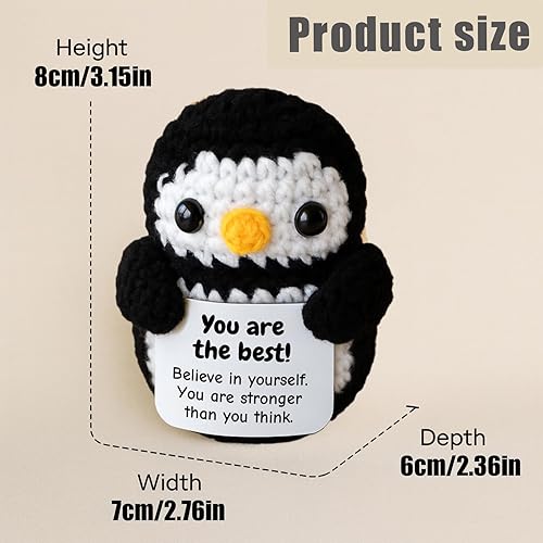 Miniatura 29 de DEYBA Gato de ganchillo de apoyo emocional: animales de ganchillo positivos, regalo inspirador para mujeres, hombres, parejas, amigos, familia,