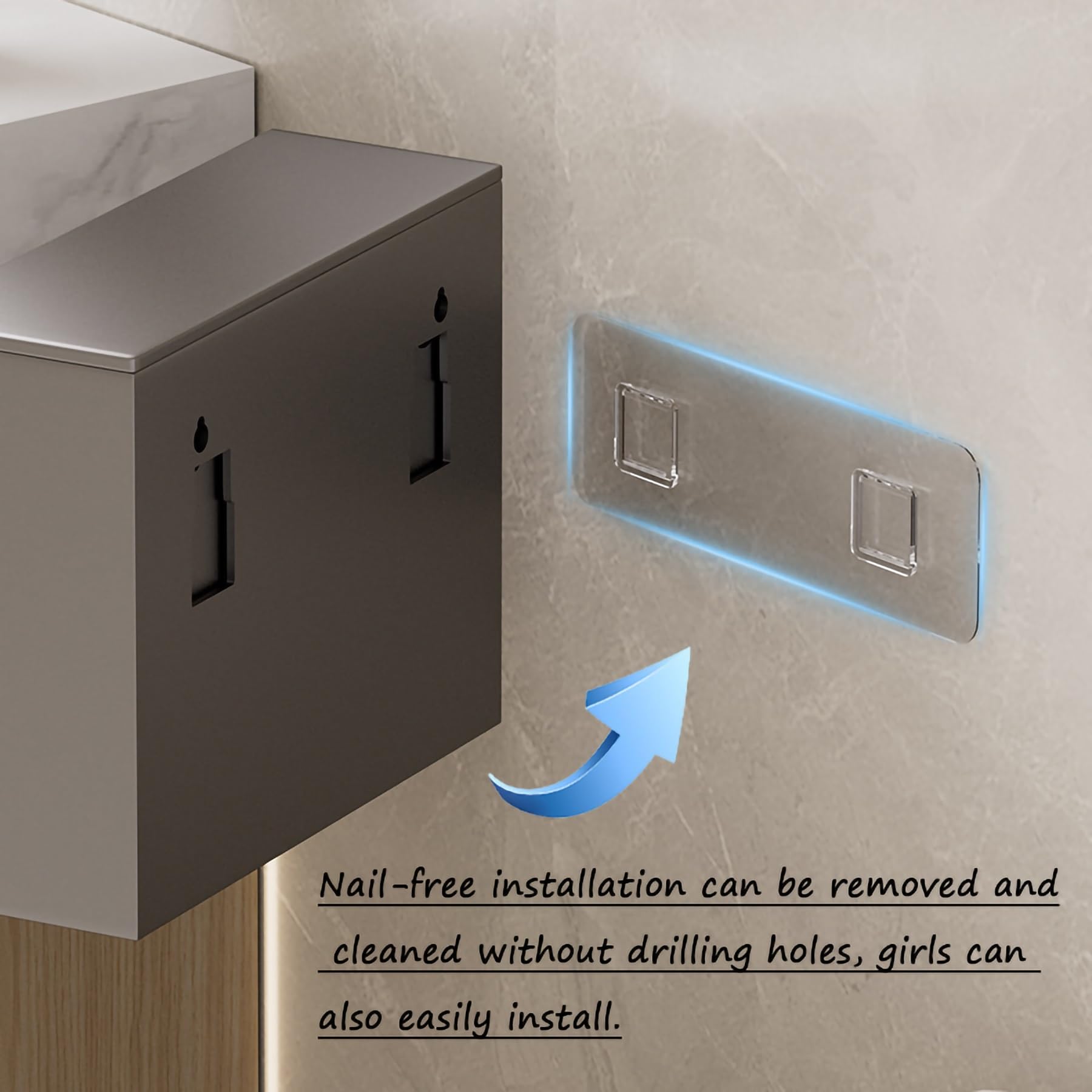 Porta Asciugamani Di Carta In Acciaio Inox | Montaggio A Parete Senza Fori | Per Bagno E Cucina - Foto 2