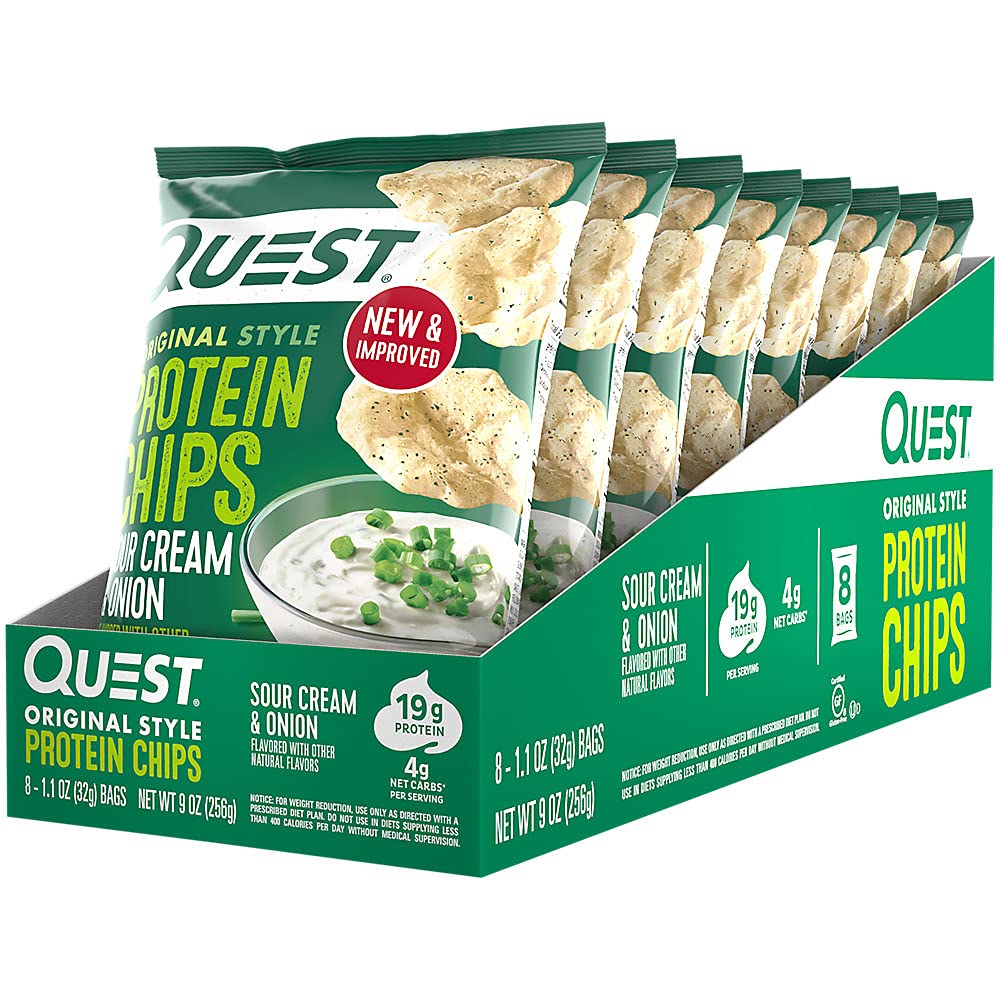 Quest Protein Chips - Sour Cream & Onion (8 Bags)