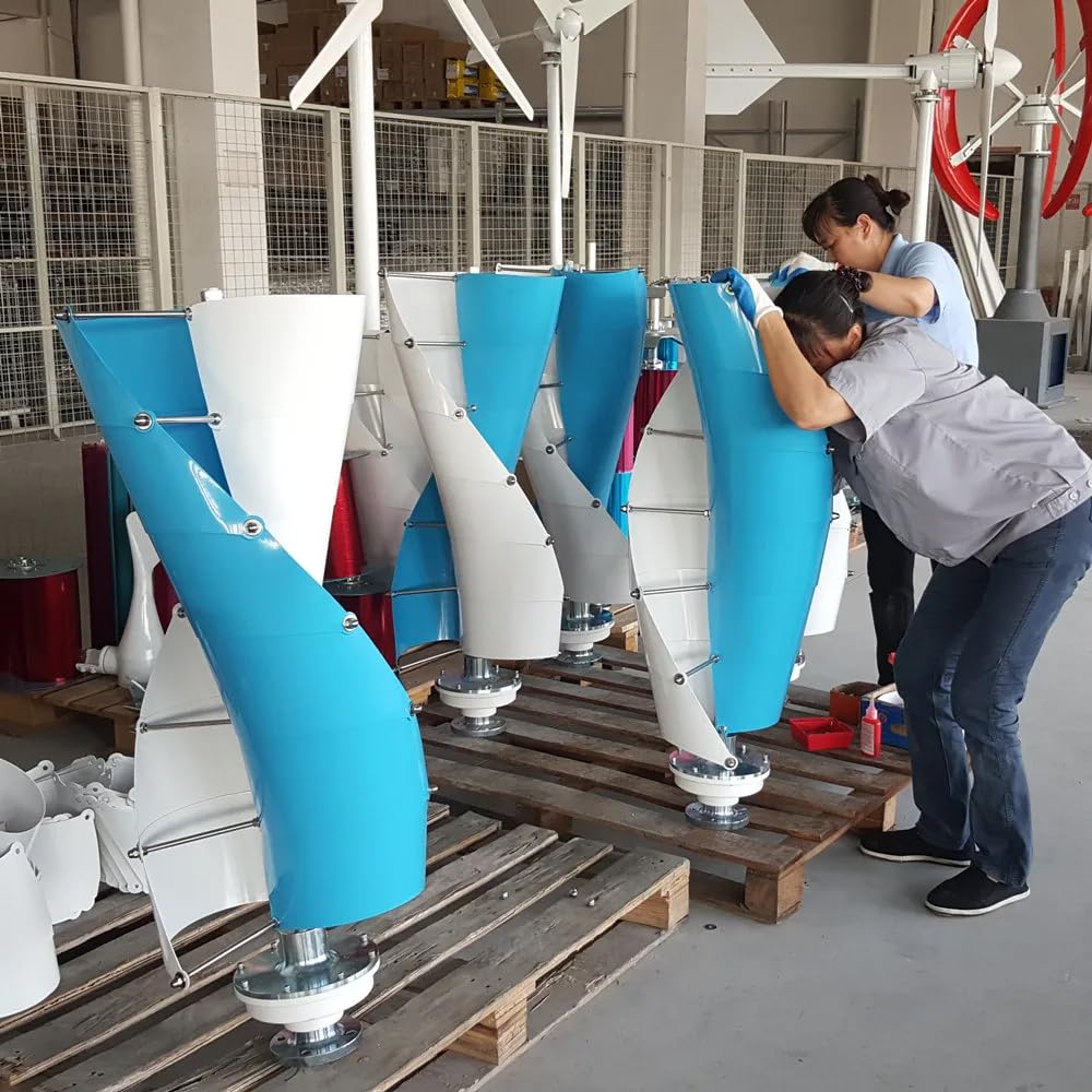 2000W 24V Vertikale Helix Windturbine Windkraftanlage komplettset Windgenerator mit MPPT Laderegler