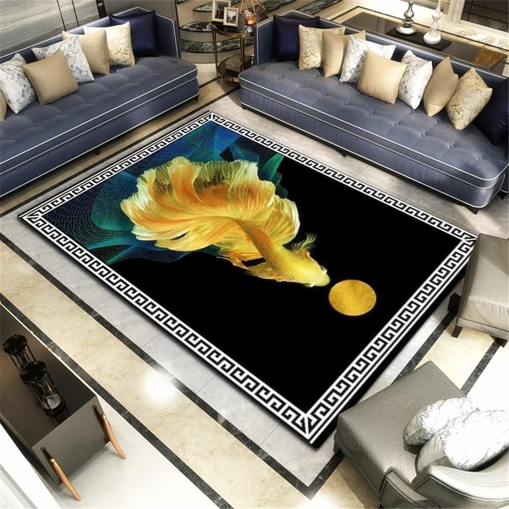 Tapis enfant garçon facile à nettoyer pour chambre ado jaune 140x200cm