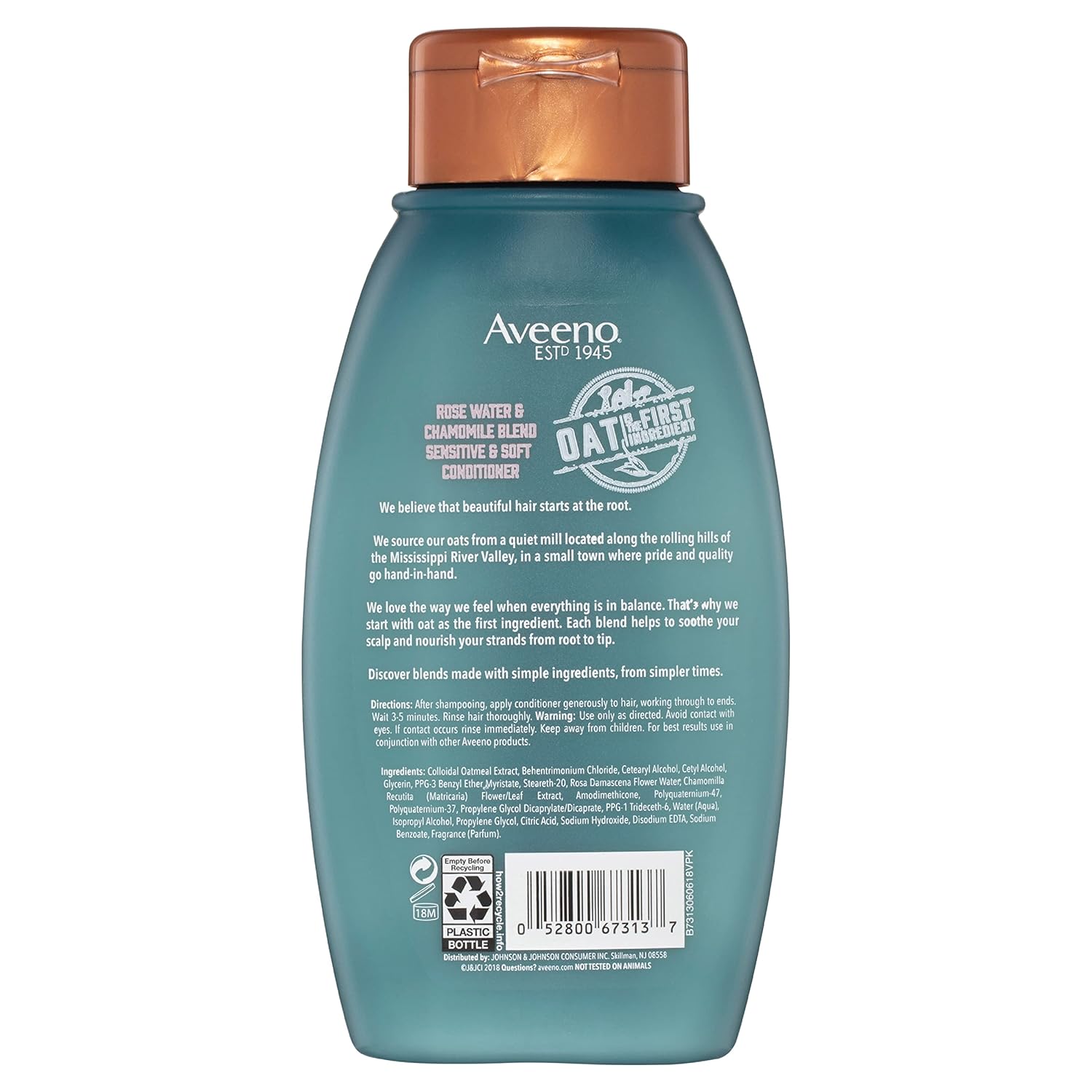 Aveeno Rose Water & Chamomile Blend Sulfate-Free Conditioner with Colloidal Oat for Dry Sensitive Scalp, Gentle Cleansing Conditioner for Fine, Fragile Hair, Paraben & Dye-Free, 12 Fl Oz : Everything Else