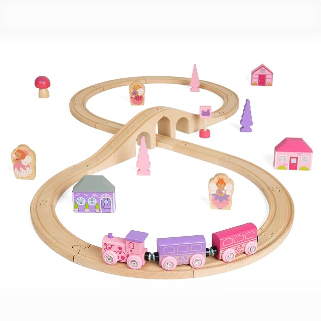 Bigjigs Rail Juego de Tren en Forma de Ocho Estilo Hada