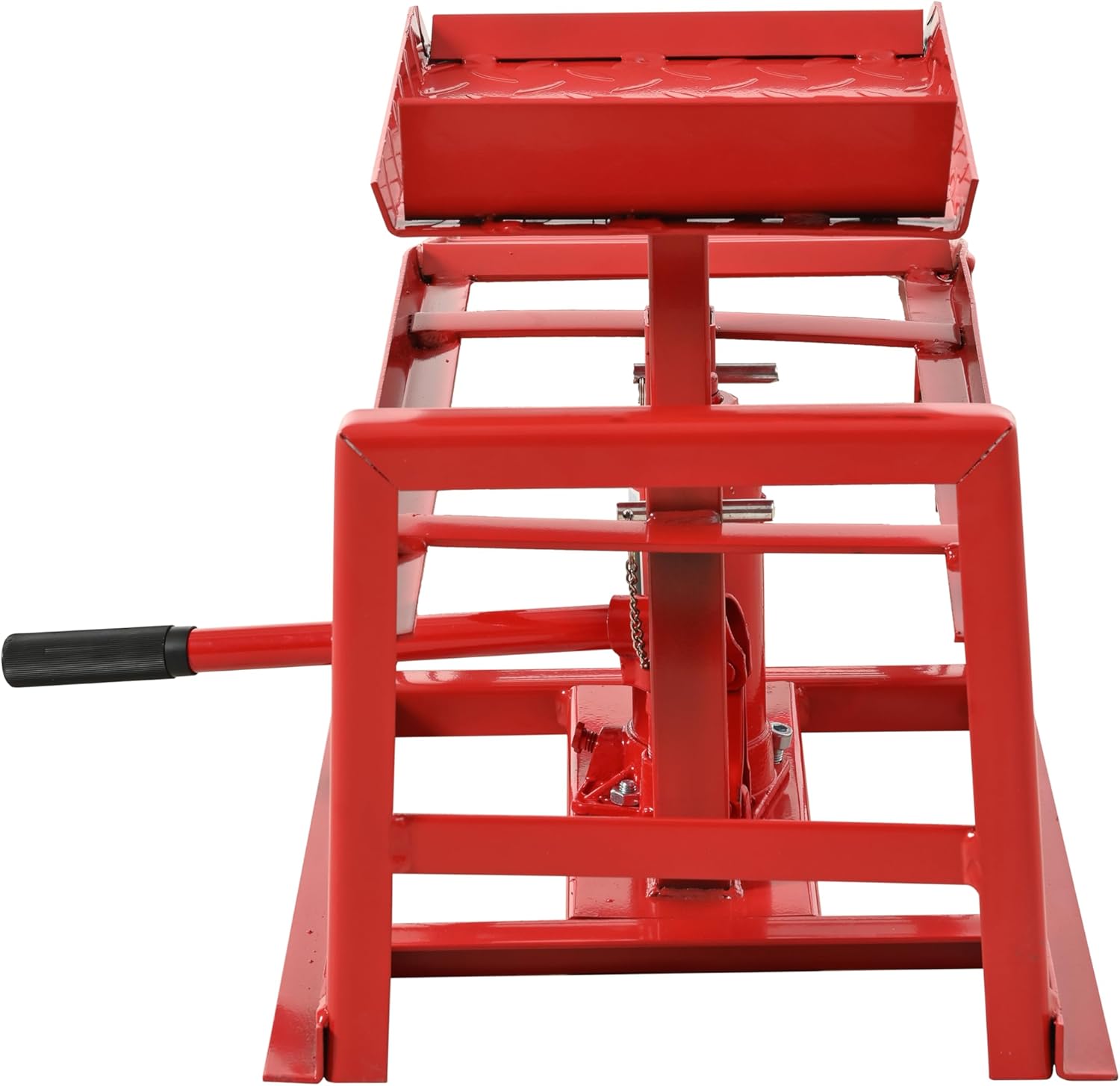 5-Ton Heavy-Duty Car/Truck Service Ramps (2-Pack) – Hydraulic Lift System, Adjustable 9.8-15" Height, 10,000 lbs Capacity, Red
