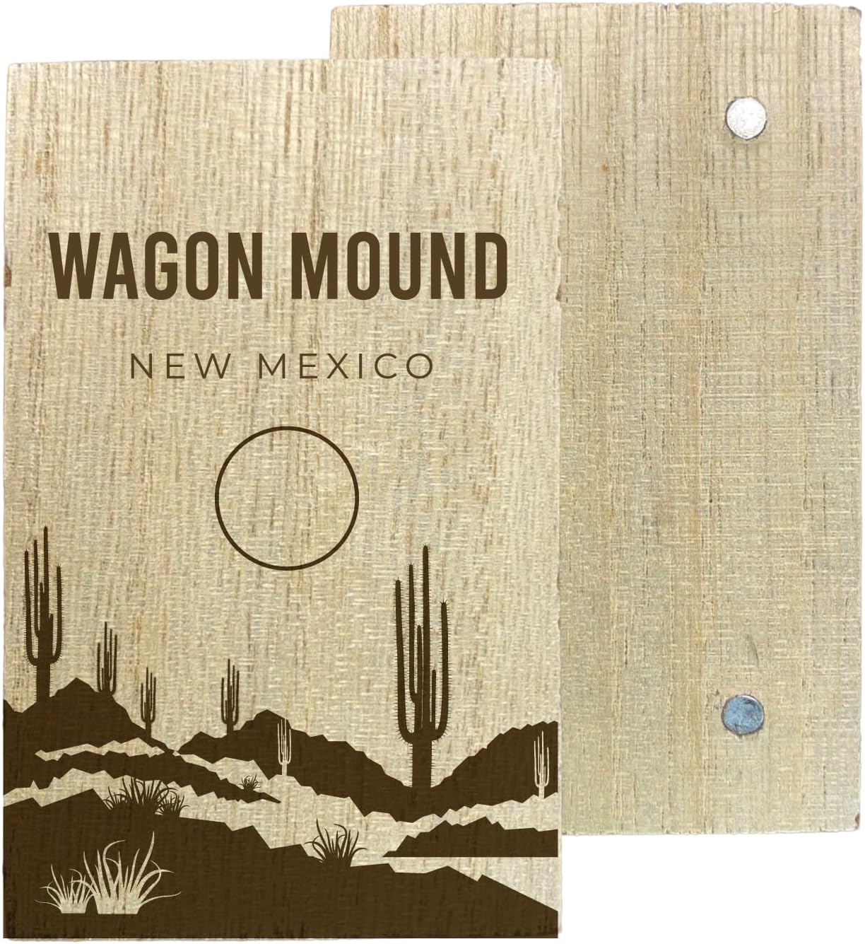 Wagon Mound New Mexico Souvenir 2" x 3" Engraved Wooden
