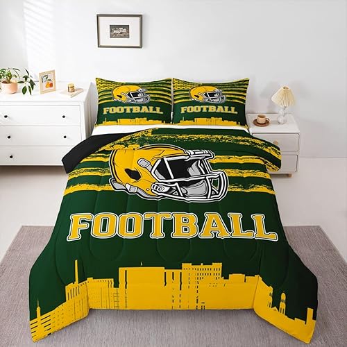 Erosebridal Football Sports Decor Bedding Sets for Boys Teens Youth Retro Sport 