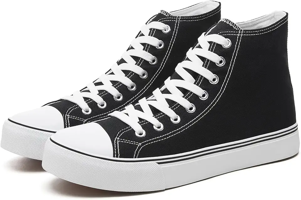 yageyan Men’s High Top Canvas Sneakers Fashion Lace up Walking Shoes Casual Classic