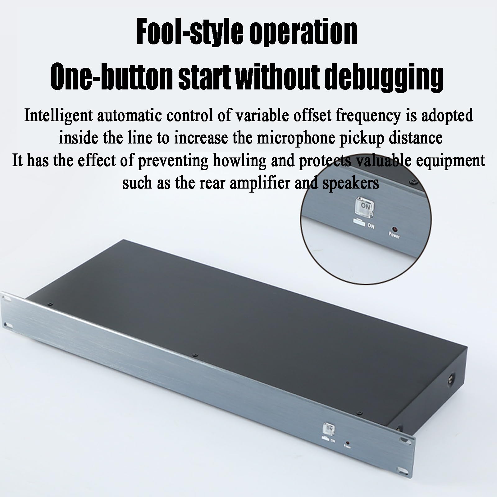 Intelligent Digital Audio Feedback Suppressor - Anti-Howling & Anti-Interference, 24Bit/48Khz DSP for KTV, Home Theater, & Events