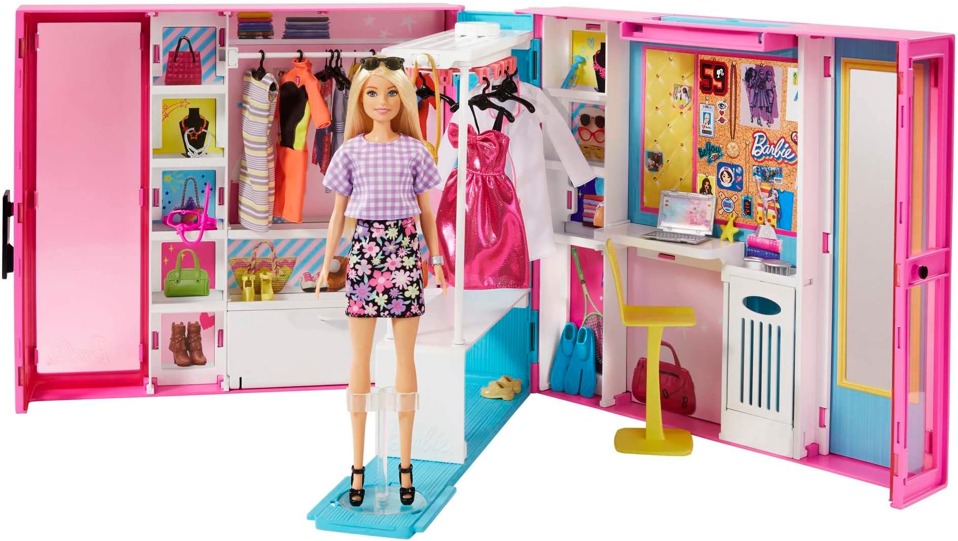 Barbie Dream Closet with Blonde Barbie Doll & 25+ Pieces