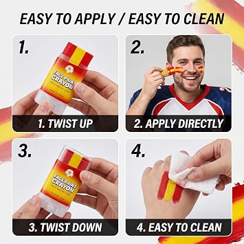 Red Yellow and Red Eye Black, Baseball Face Paint, Spain Softball Face Paint, Brazil World Cup Jersey 2026, Sports Yellow Spain Flag Face Paint Stick, Brazil World Cup, World Cup Accessories
