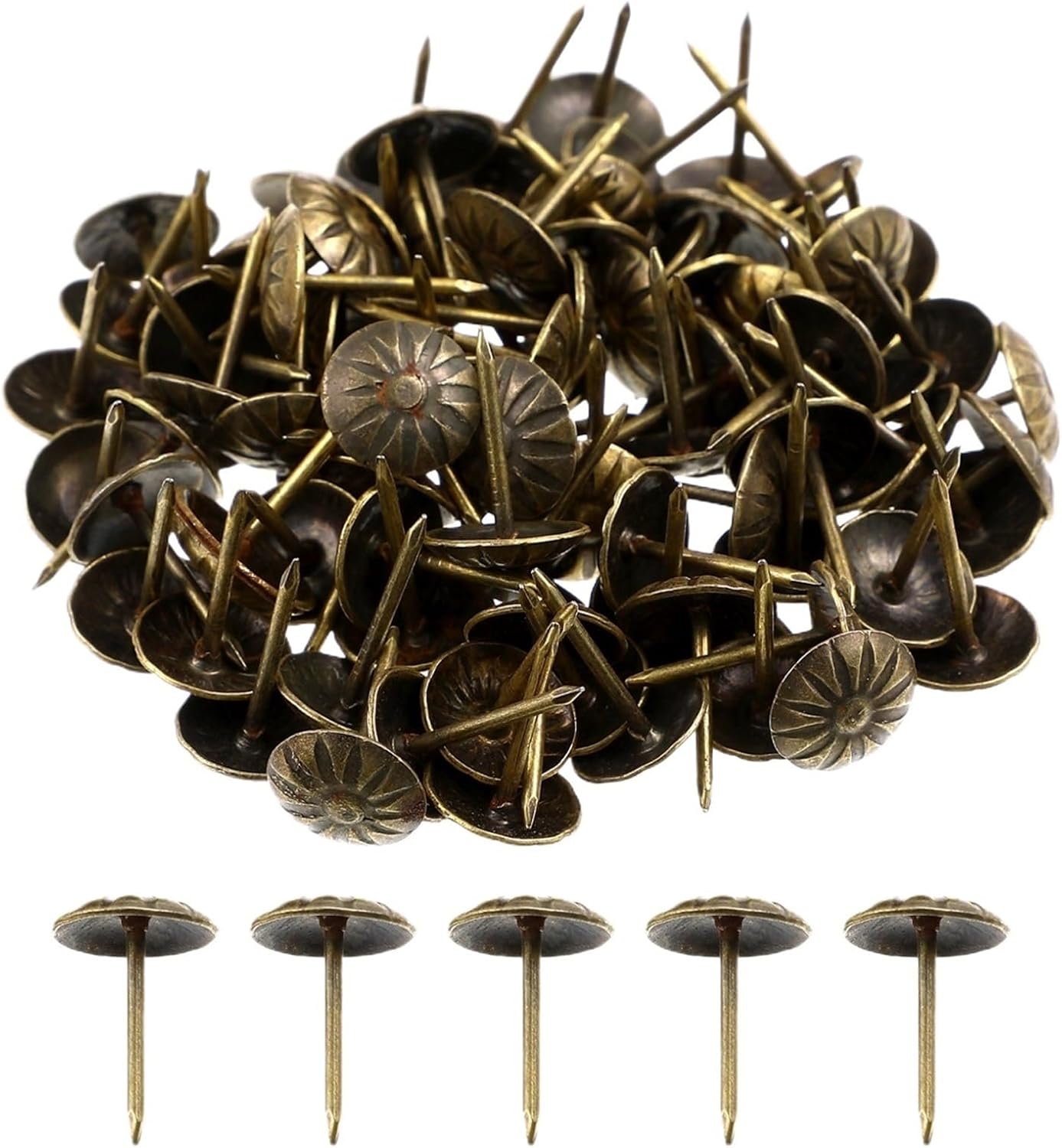 Versatile 500Pcs Decorative Upholstery Nails Bubble Push Pins Furniture Nail Iron Tacks for Couch Chairs Wall Maps