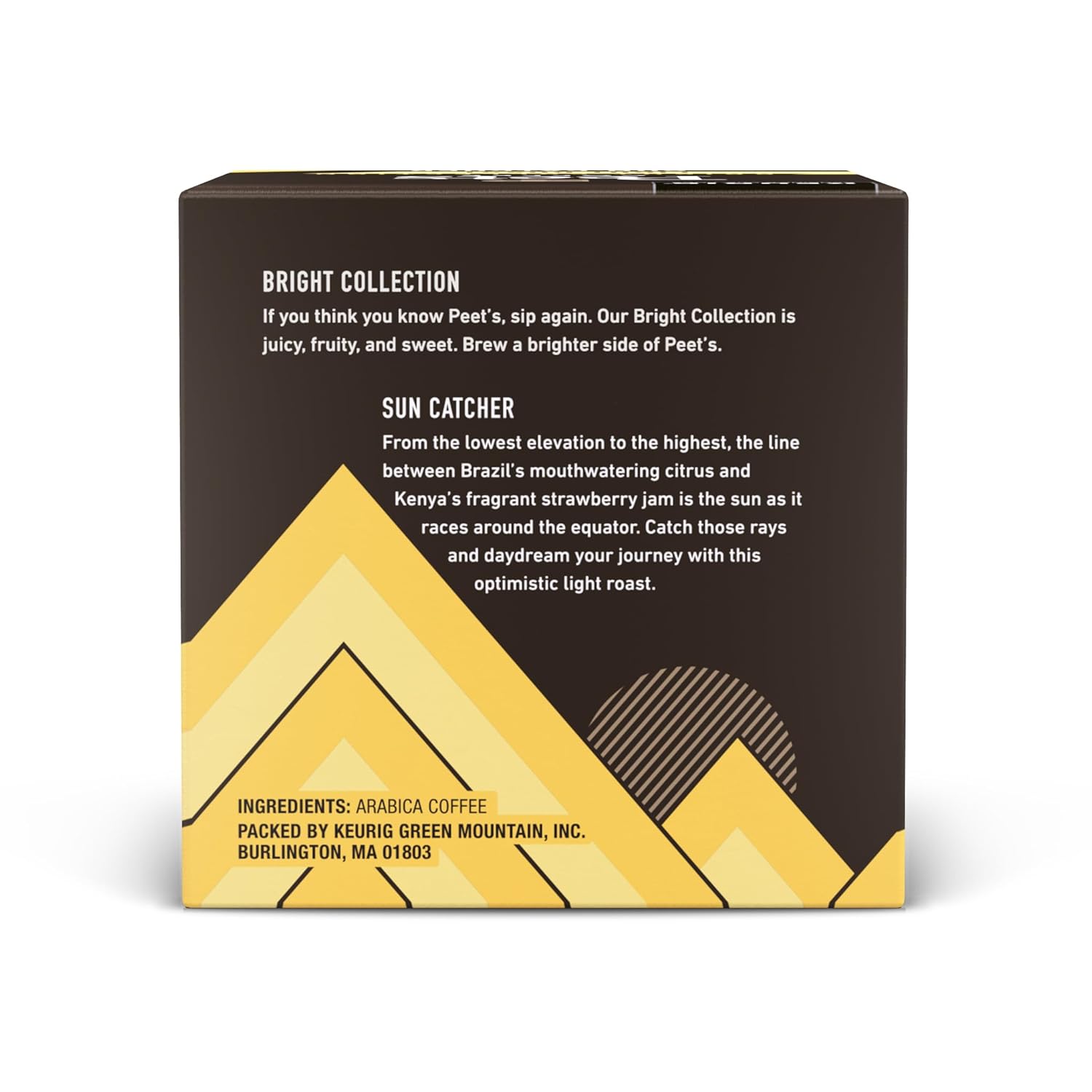 Peet's Coffee, Light Roast Keurig K-Cup Pods, 100% Arabica Coffee - Sun Catcher 60 Count (6 Boxes of 10 Pods)