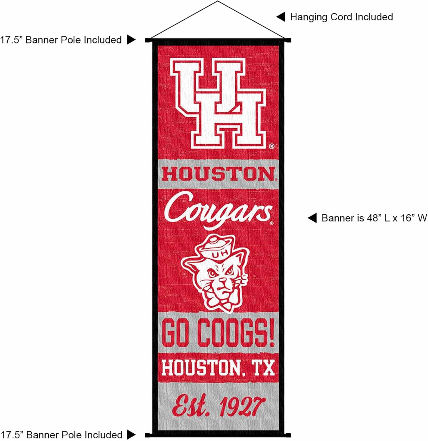 WinCraft Houston Cougars Banner and Scroll Sign - Image 2