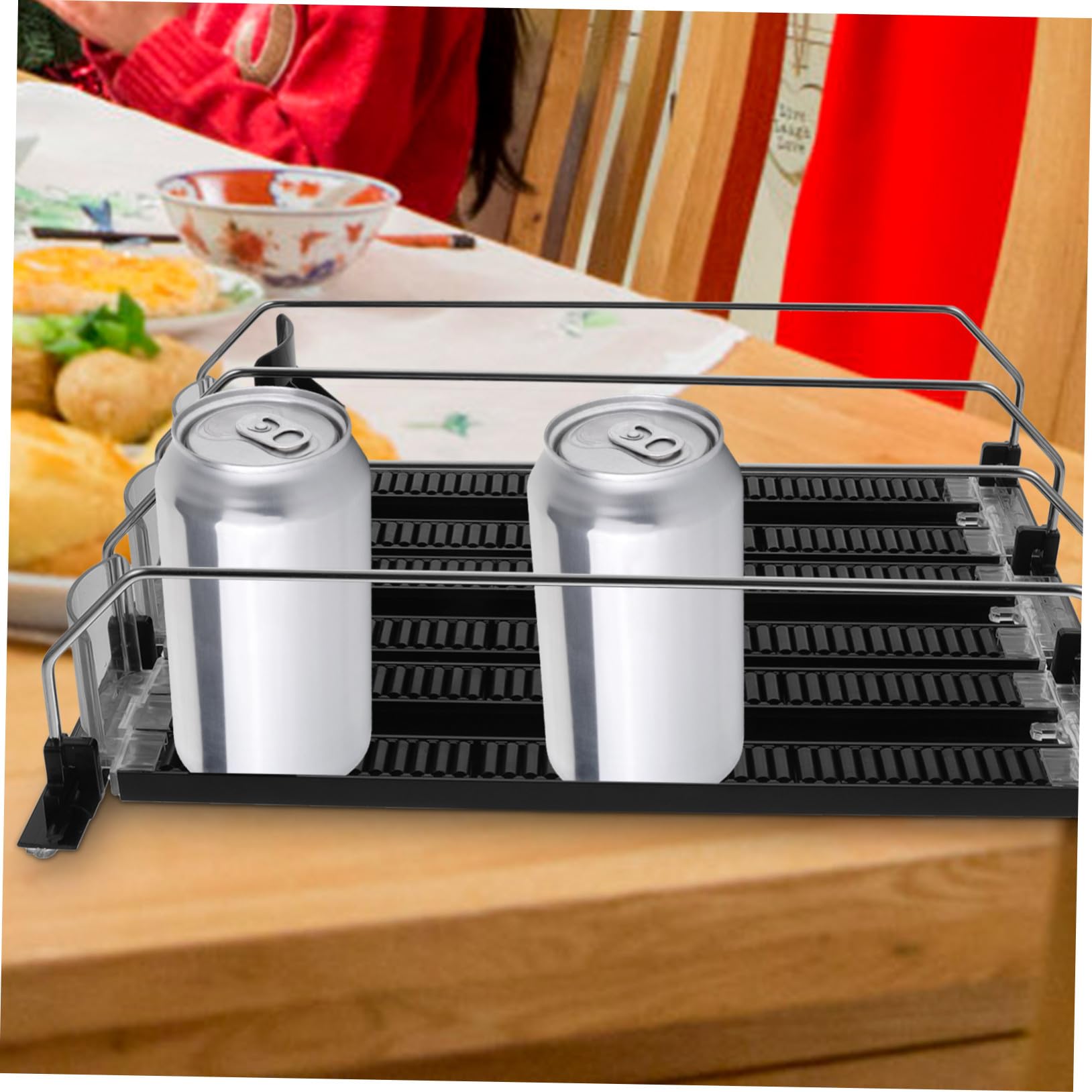 ERINGOGO 3 pièces Organisateur Boissons Réfrigérateur Pousse-canettes Automatique Résistant pour Bouteilles et Boissons Canettes