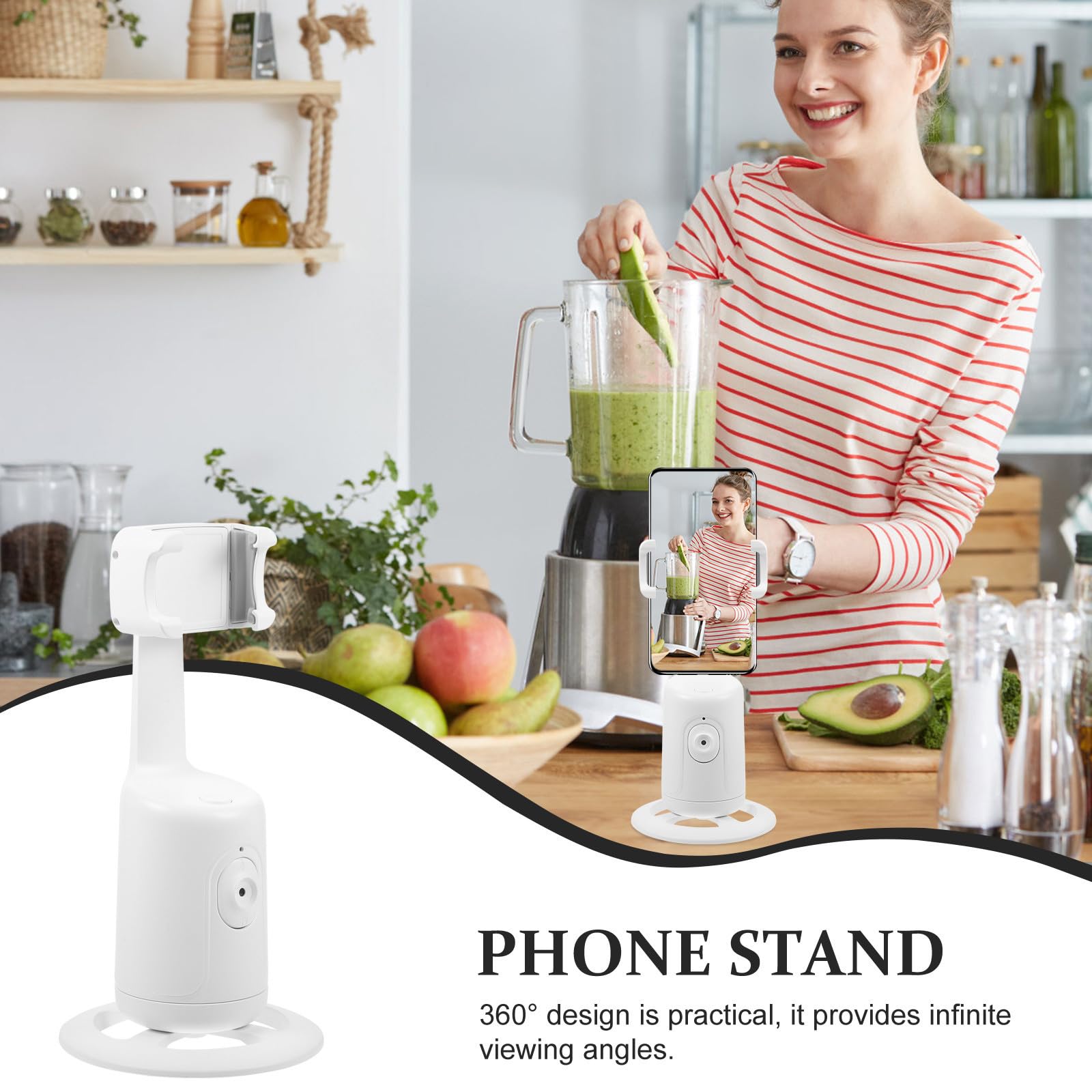 HANABASS Soporte para Teléfono Inteligente 360° Seguimiento Facial y Selfie
